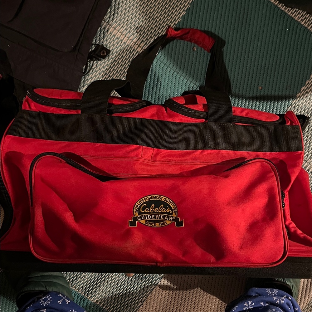 Cabela's Guidewear Red Duffel Bag